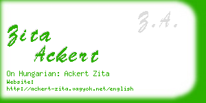 zita ackert business card